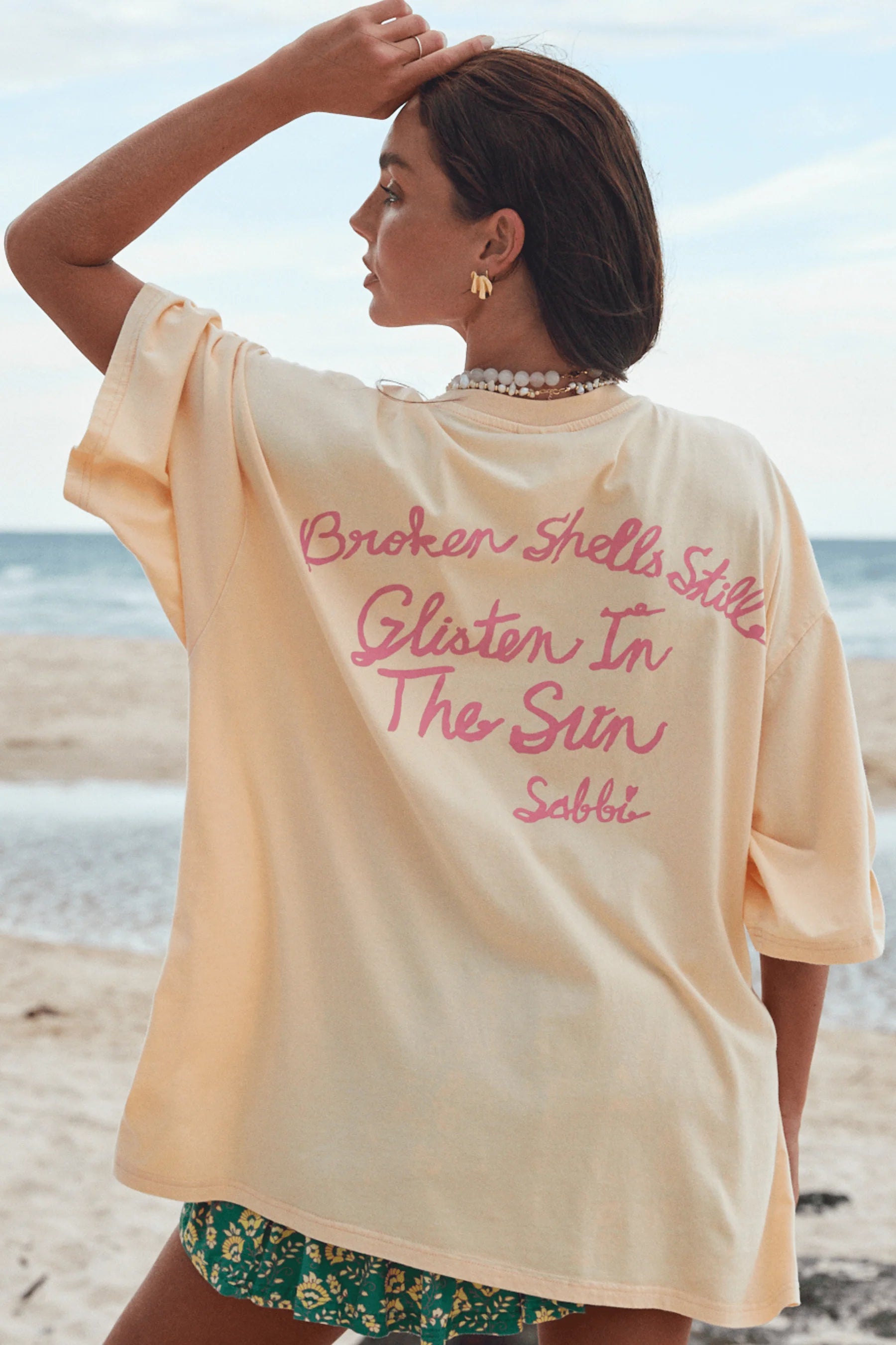 Elysian Collective Sabbi The Very Oversized Shell Titty Tee Creamy Yellow