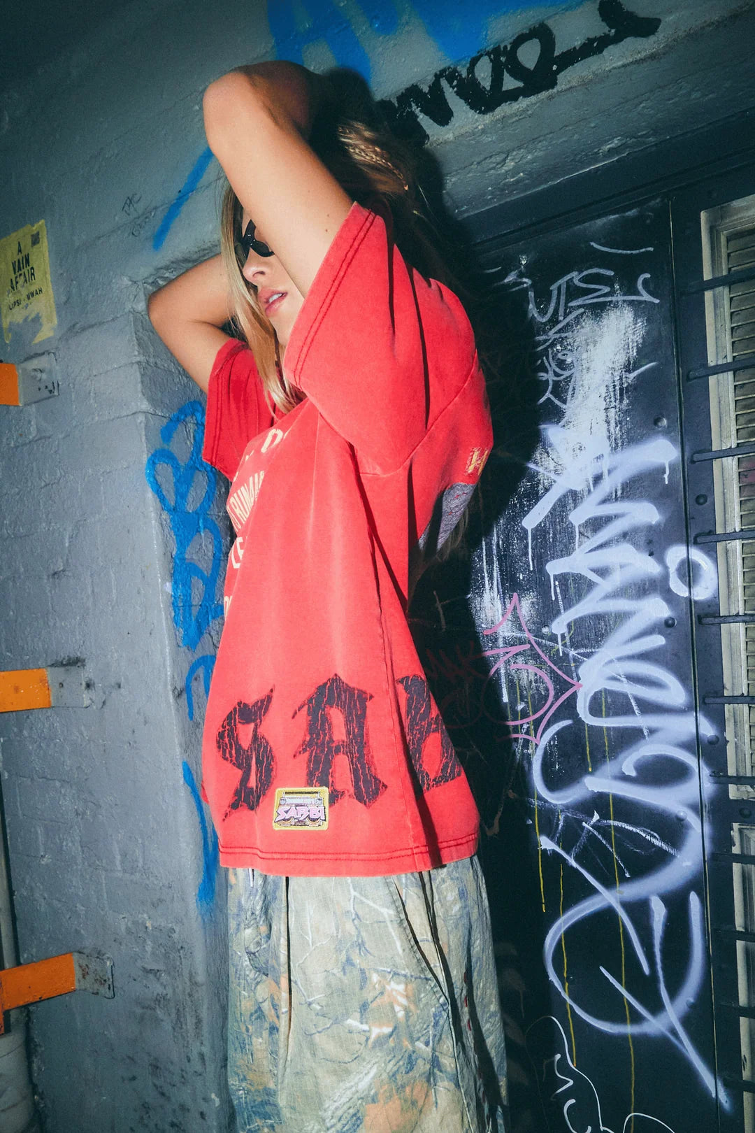 Elysian Collective Sabbi The Vinyl Shop Tee Red