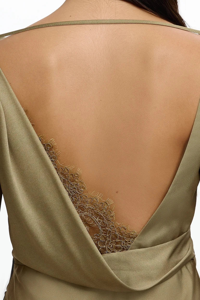 SIGNIFICANT OTHER - TILY LONG SLEEVE MINI DRESS (OLIVE STENCIL)