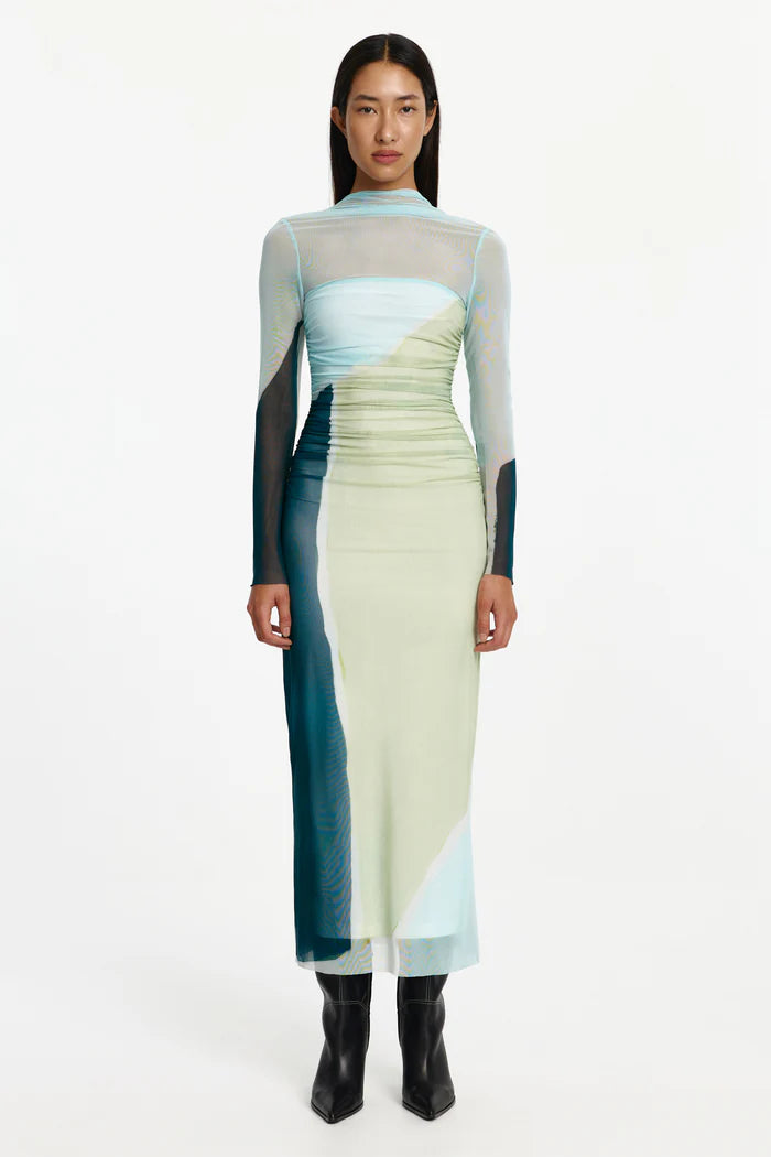 Elysian Collective Significant Other Yusra Long Sleeve Midi Dress Azuera Print