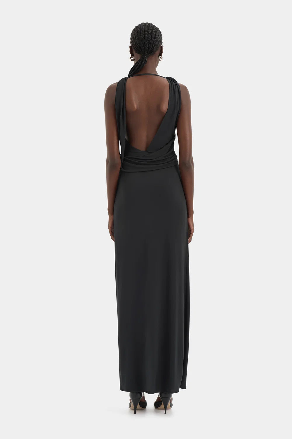 Elysian Collective Sir The Label Olenna Twist Low Back Gown Charcoal