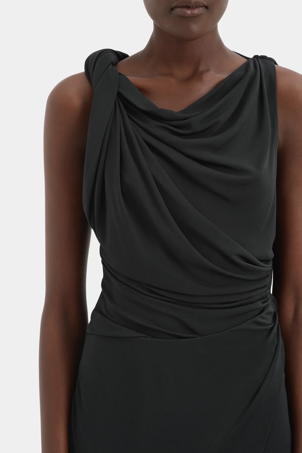 Elysian Collective Sir The Label Olenna Twist Low Back Gown Charcoal