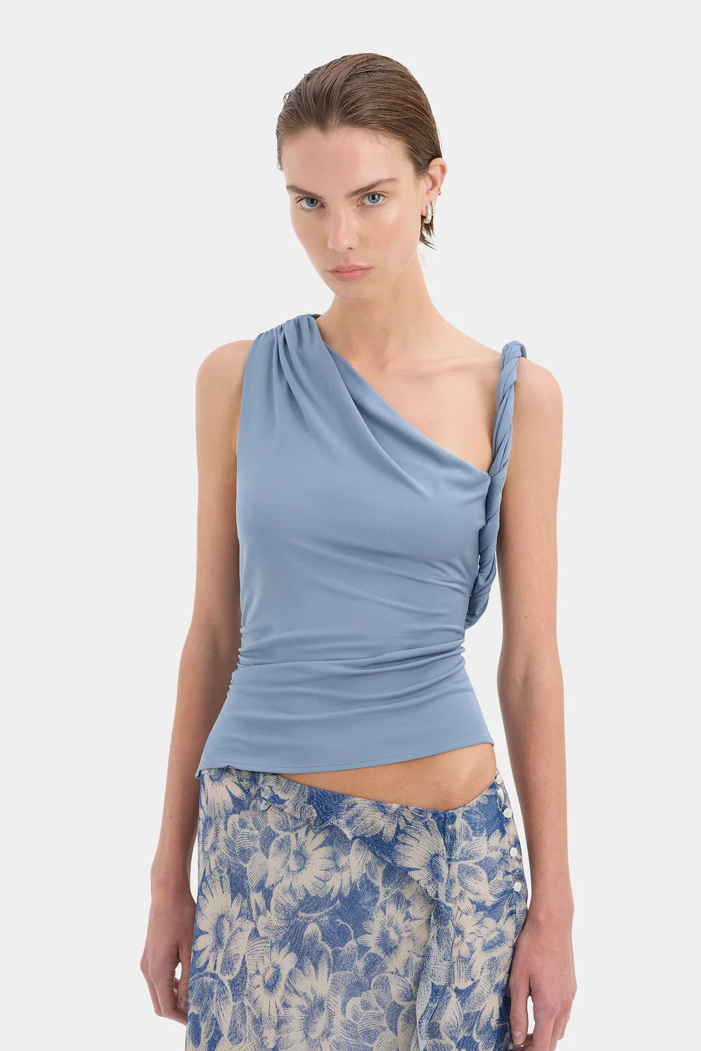 Elysian Collective Sir The Label Olenna Twist Top Dusty Blue