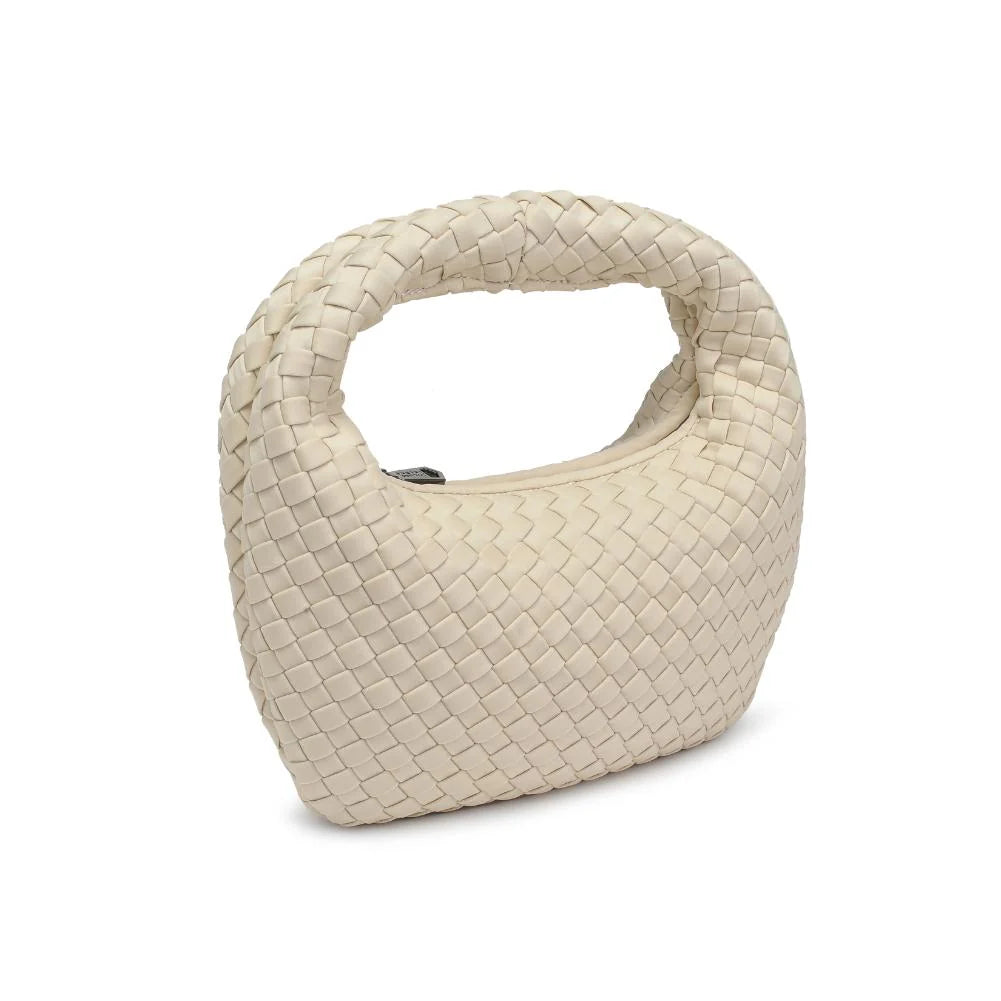 Elysian Collective Sol And Solene Dare to Dram Small Woven Clutch Neoprene Cream