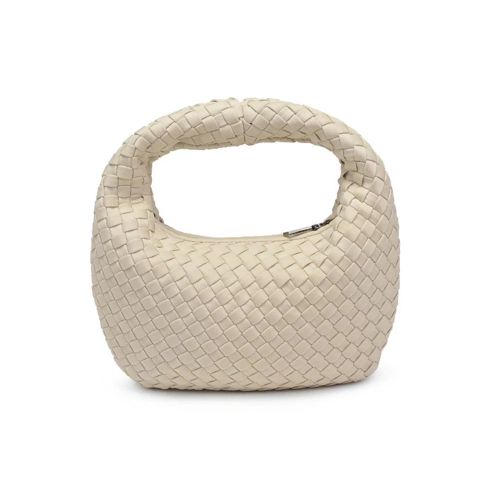 Elysian Collective Sol And Solene Dare to Dram Small Woven Clutch Neoprene Cream
