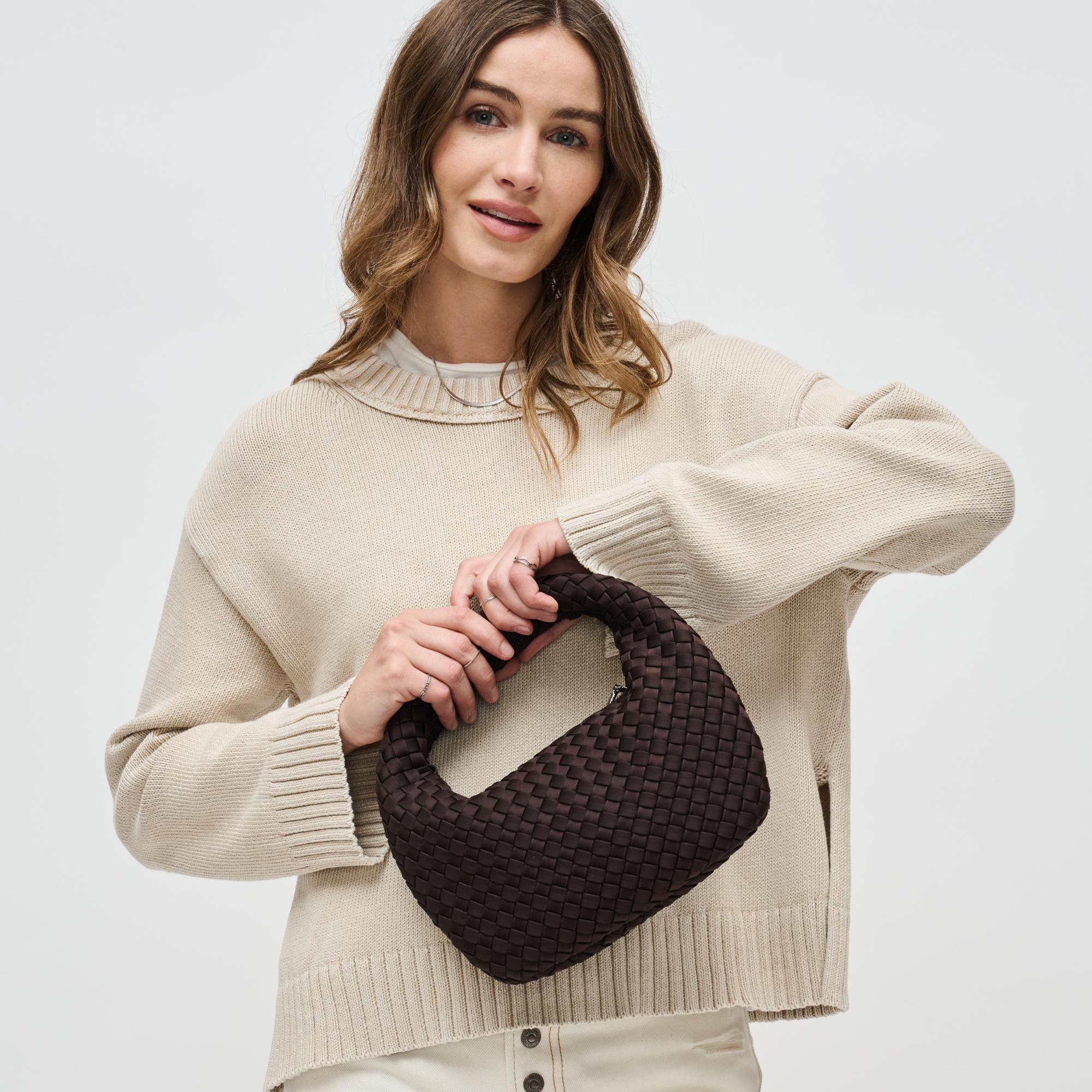 Elysian Collective Sol and Solene Dare to Dream Small Woven Neoprene Clutch Chocolate
