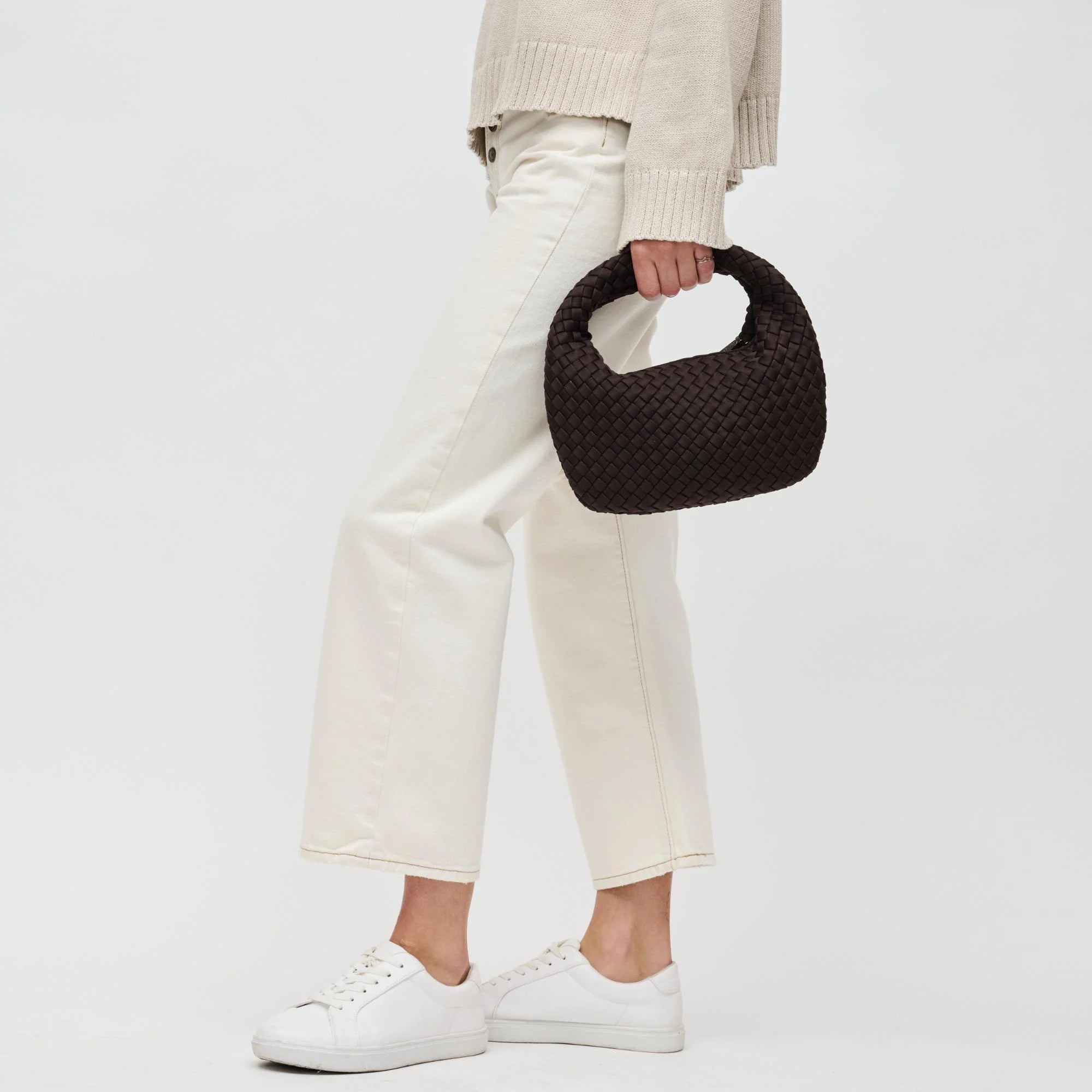 Elysian Collective Sol and Solene Dare to Dream Small Woven Neoprene Clutch Chocolate