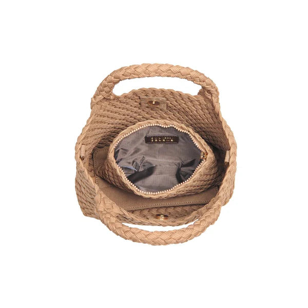 Elysian Collective Sol And Solene Sky's The Limit Small Laced up Eco Edition Crossbody Bag Nude