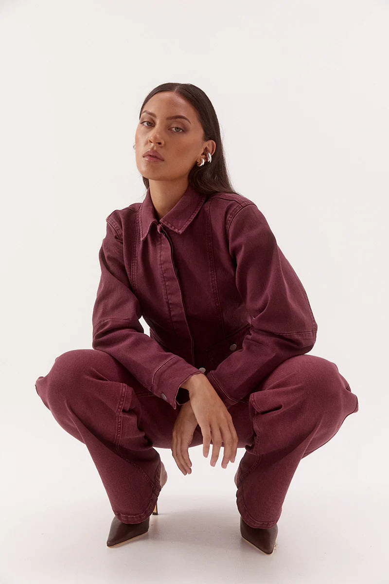 Elysian Collective Sovere Studio Blaine Denim Jacket Vino