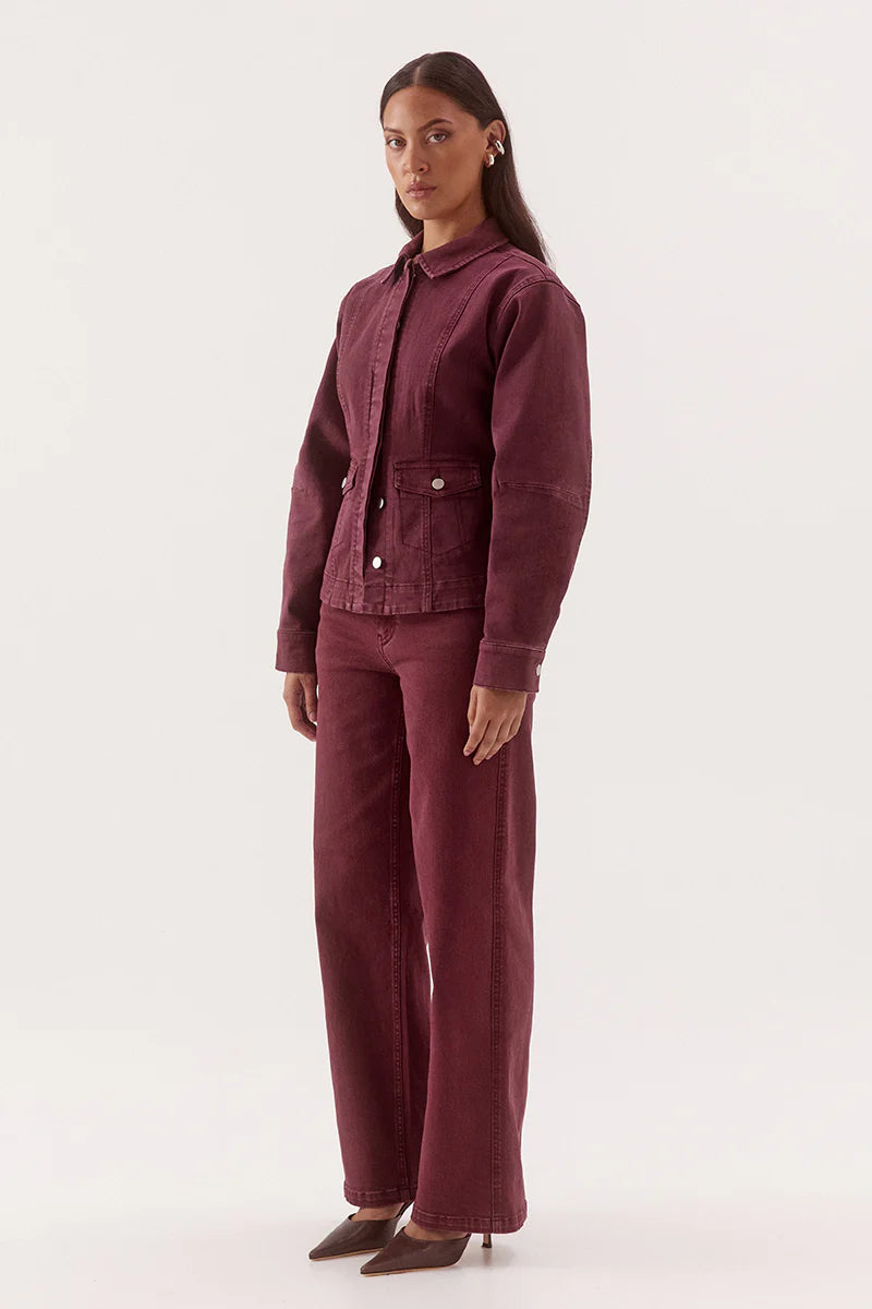 Elysian Collective Sovere Studio Blaine Denim Jacket Vino