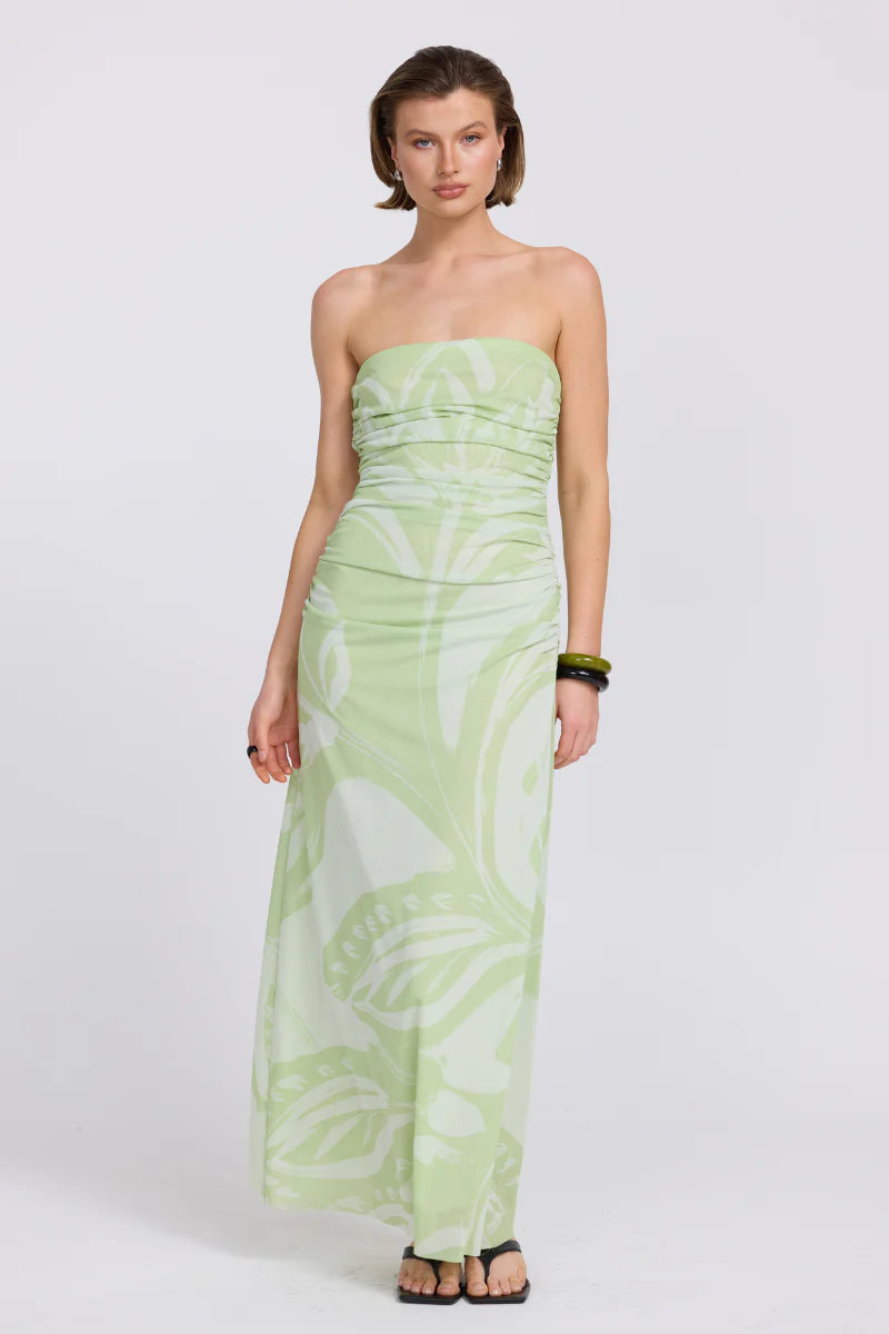 Elysian Collective Sovere Studio Flora Strapless Dress Aloe