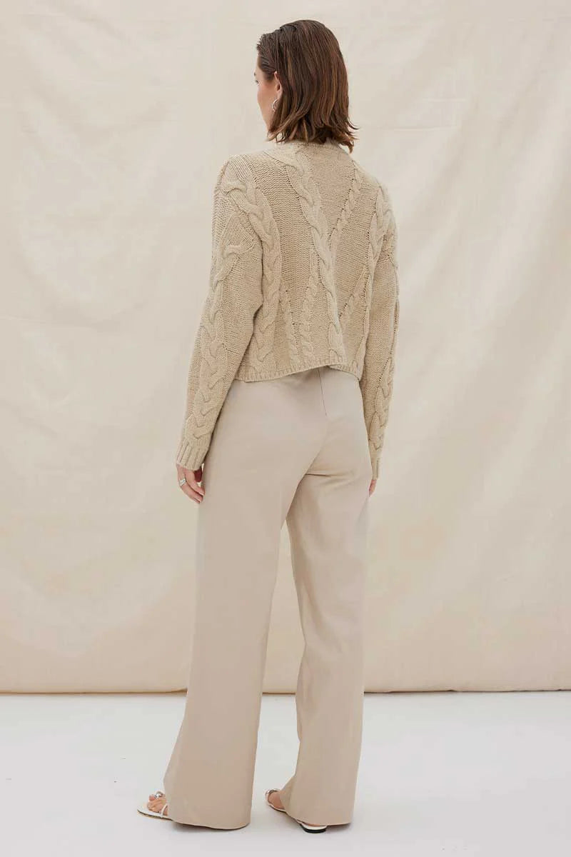 Elysian Collective Sovere Studio Linked Cable Sweater Fawn