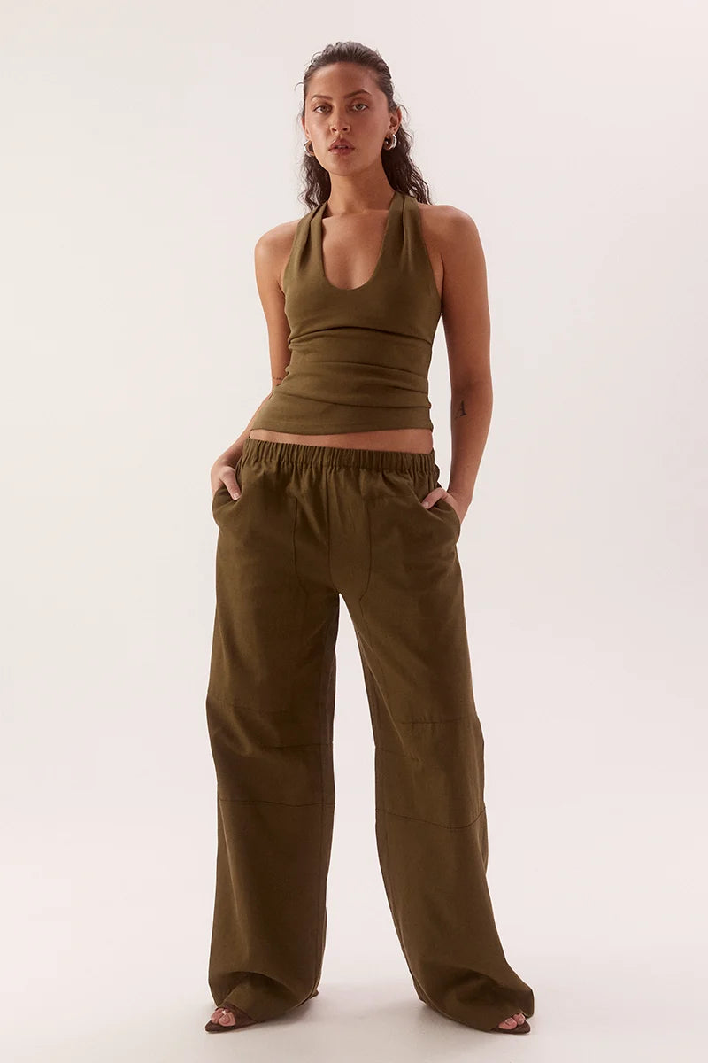 Elysian Collective Sovere Studio Lora Tank Deep Khaki