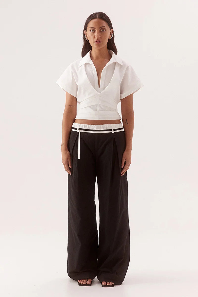 Elysian Collective Sovere Studio Lyla Crop Shirt White