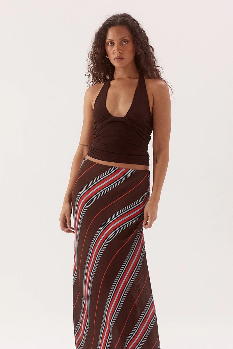Elysian Collective Sovere Studio Tulli Top Dark Chocolate