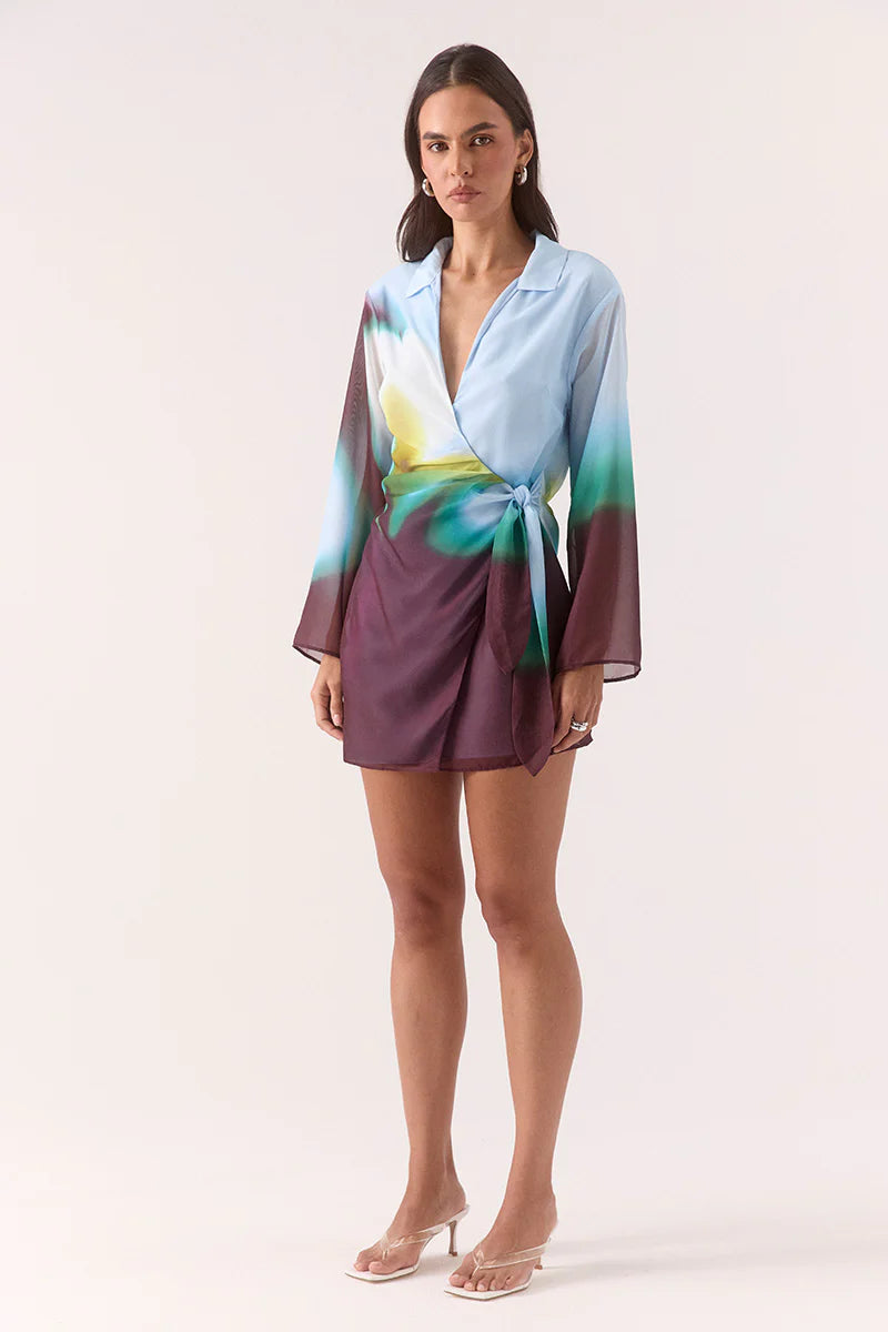 Elysian Collective Sovere Studio Zinnia Shirt Dress Azure