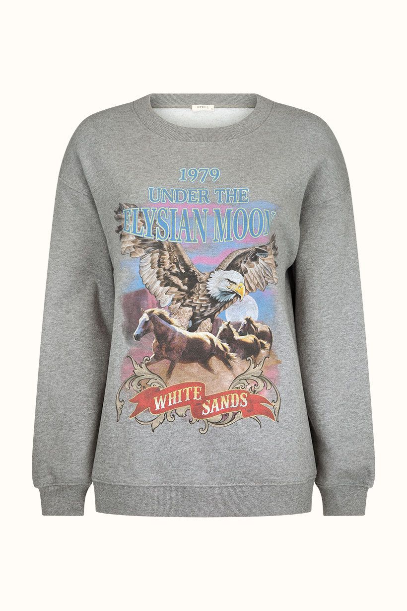 Elysian Collective Spell And The Gypsy Collective Elysian Moon Sweatshirt Grey Marle