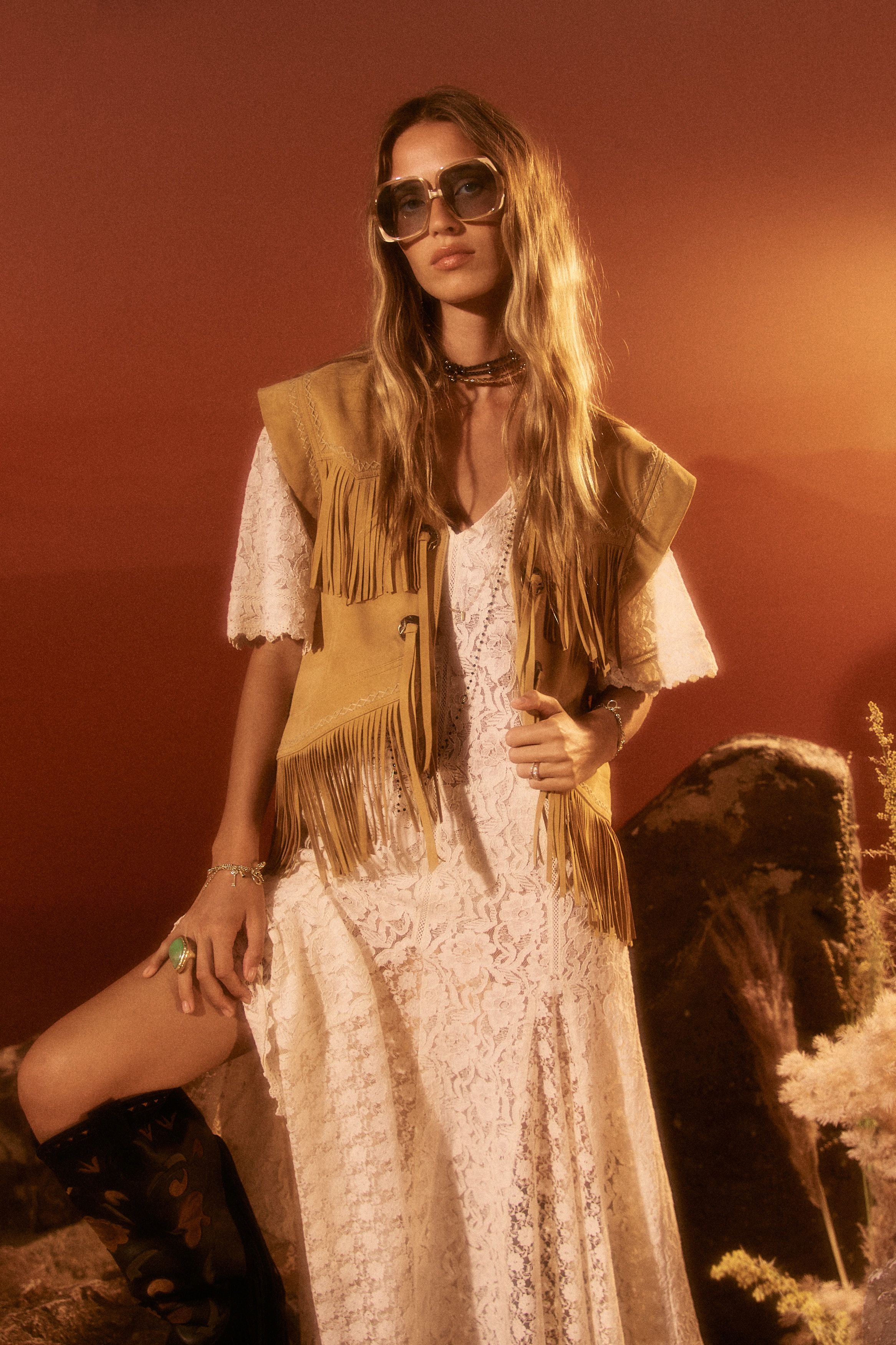 Elysian Collective Spell And The Gypsy Collective Suede Fringe Vest