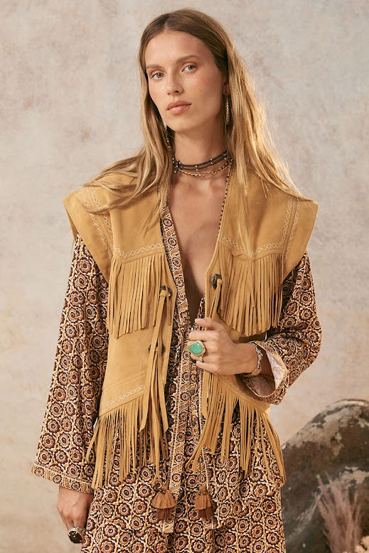 Elysian Collective Spell And The Gypsy Collective Suede Fringe Vest