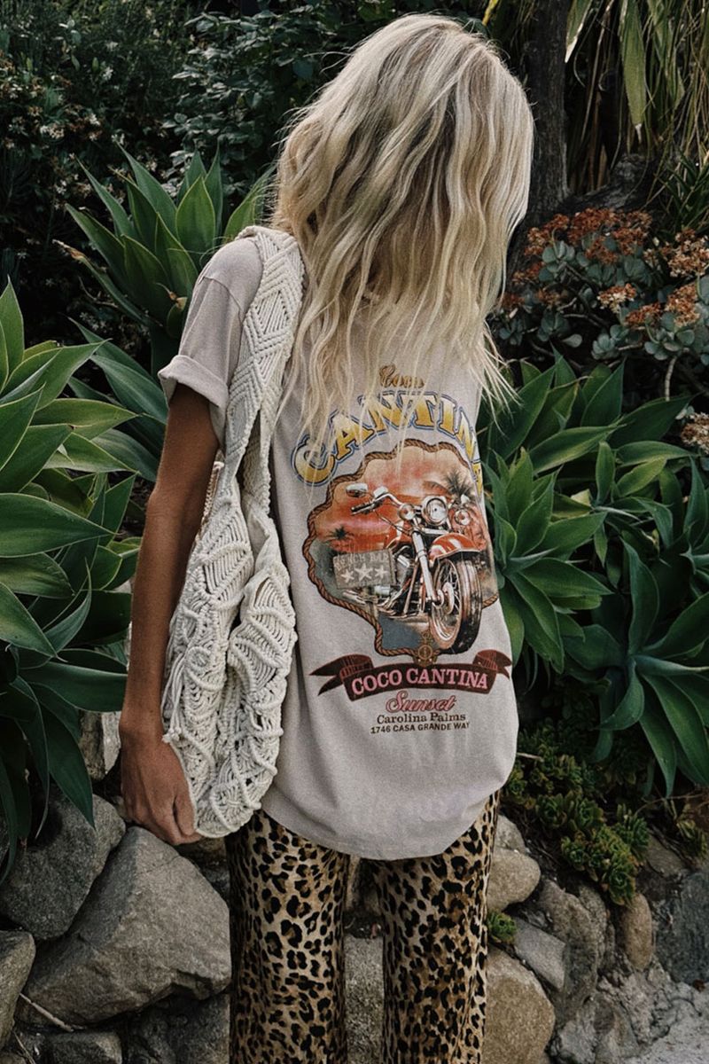 Elysian Collective Spell And The Gypsy Collective Coco Cantina Biker Tee Taupe