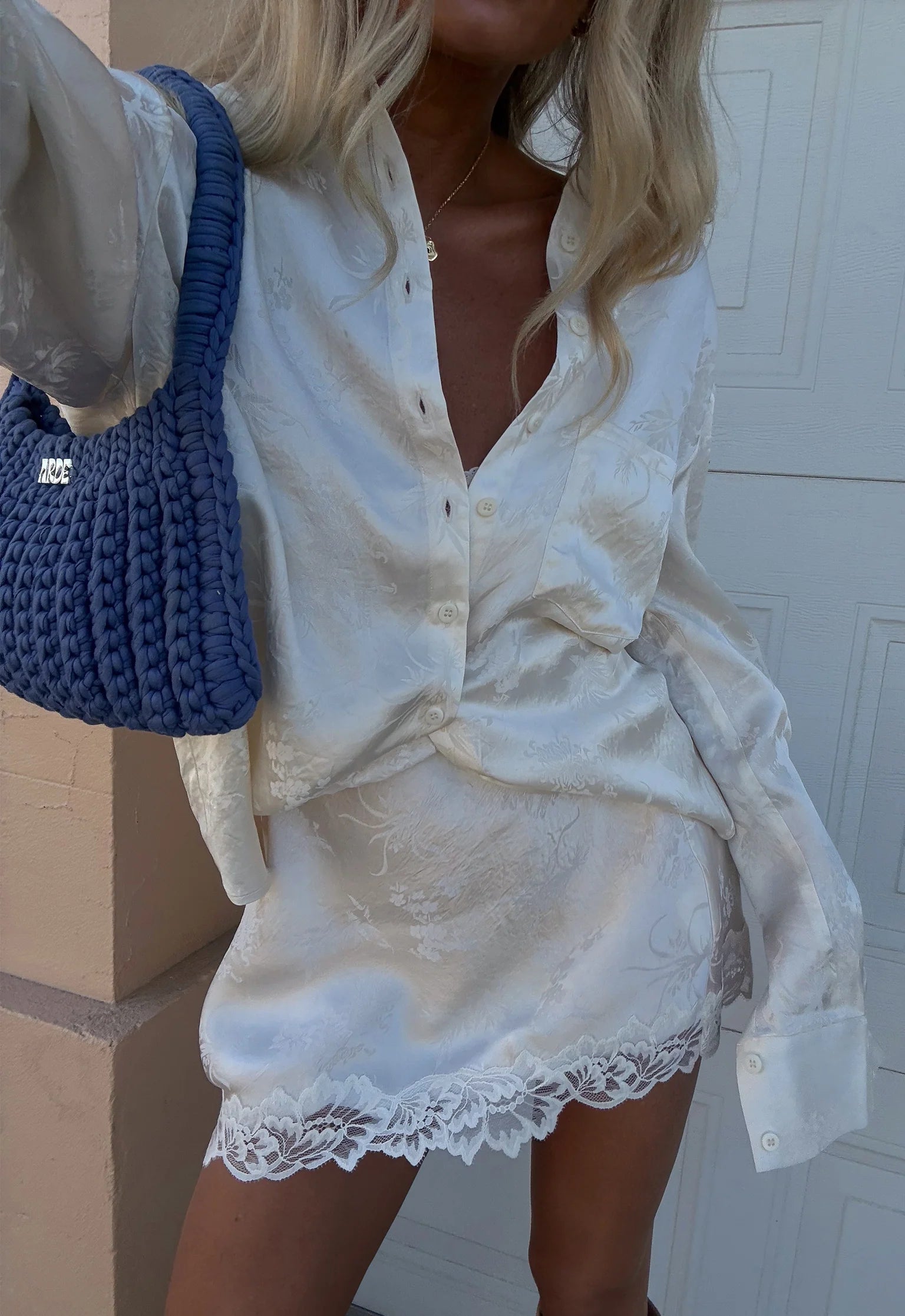 Elysian Collective Spell Dubois Mini Skirt Pearl
