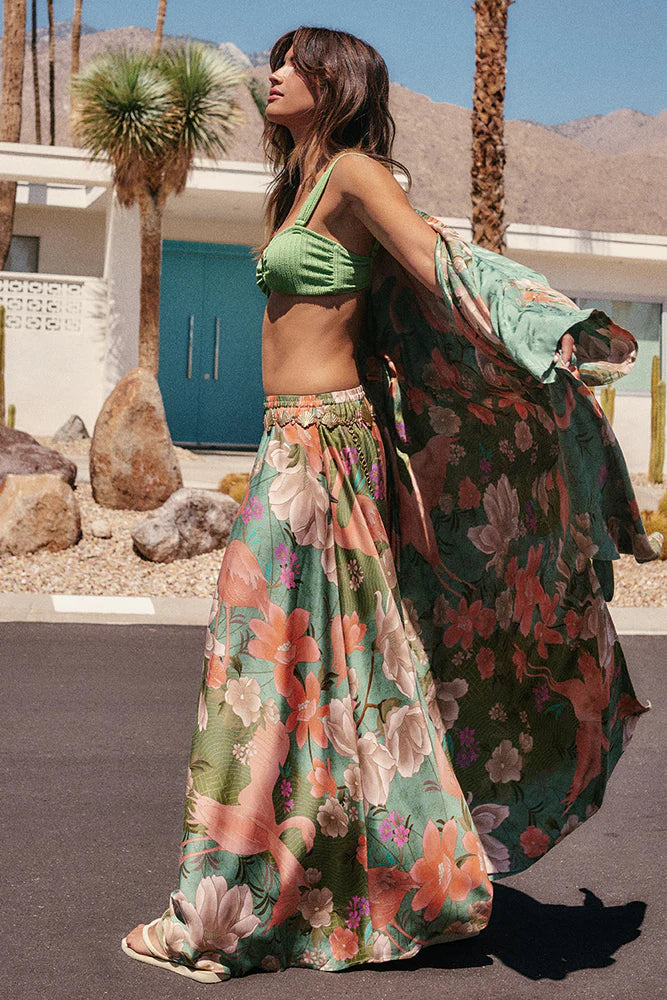 Elysian Collective Spell Floridian Maxi Skirt Sage