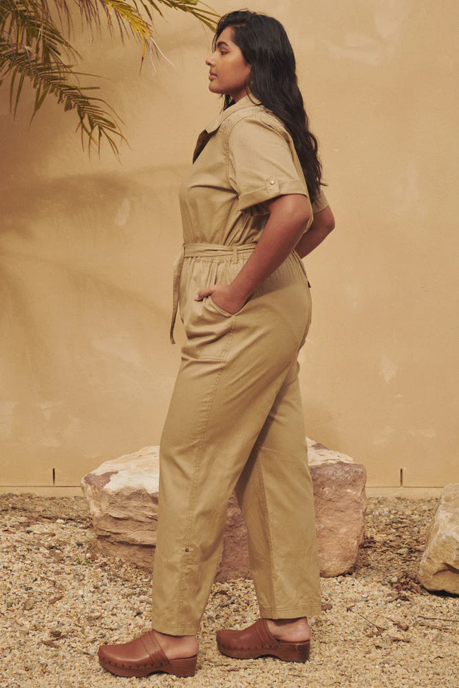 Elysian Collective Spell Foxglove Embroidered Boilersuit Khaki