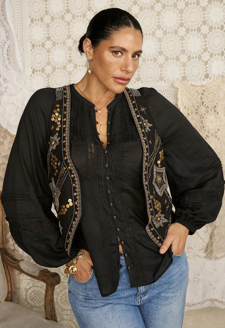 Elysian Collective Spell Hera Lace Blouse Vintage Black