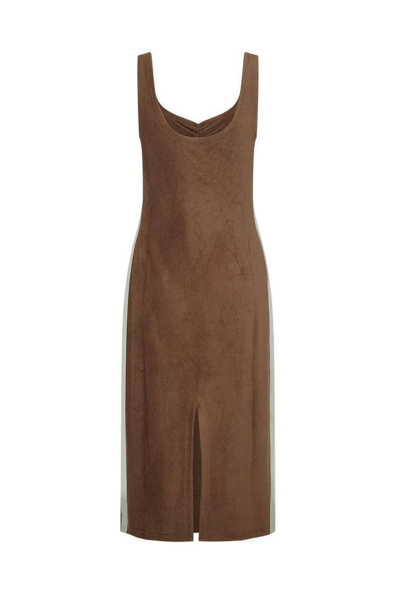 Elysian Collective Spell Luciana Terry Maxi Dress Chcolate