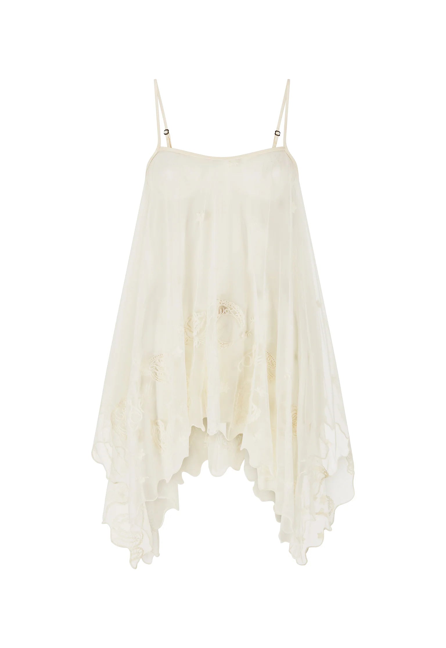 Elysian Collective Spell Mooncharm Mesh Hankie Cami Vintage Cream
