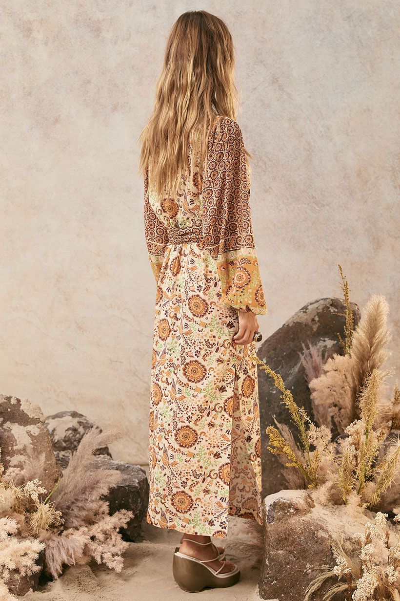 Elysian Collective Spell And The Gypsy Collective Sannah Boho Maxi Dress Golden Ochre