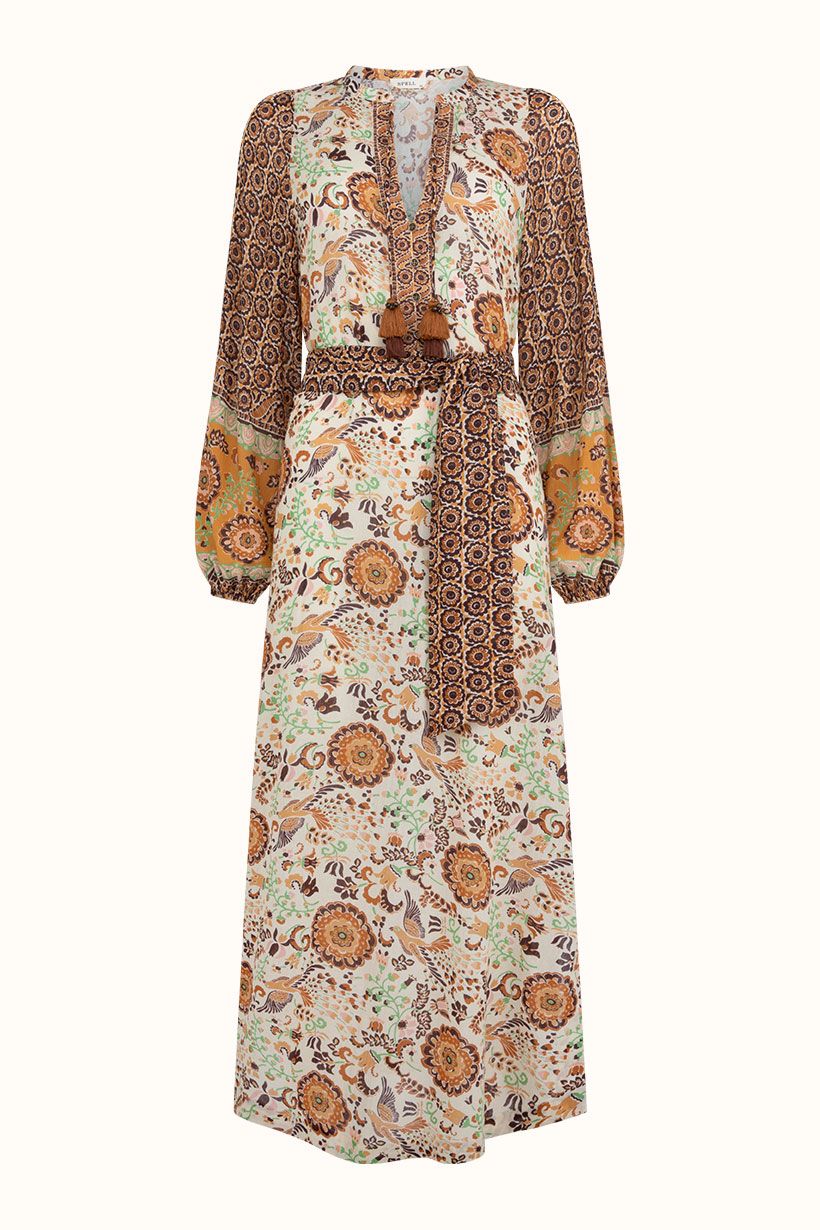 Elysian Collective Spell And The Gypsy Collective Sannah Boho Maxi Dress Golden Ochre