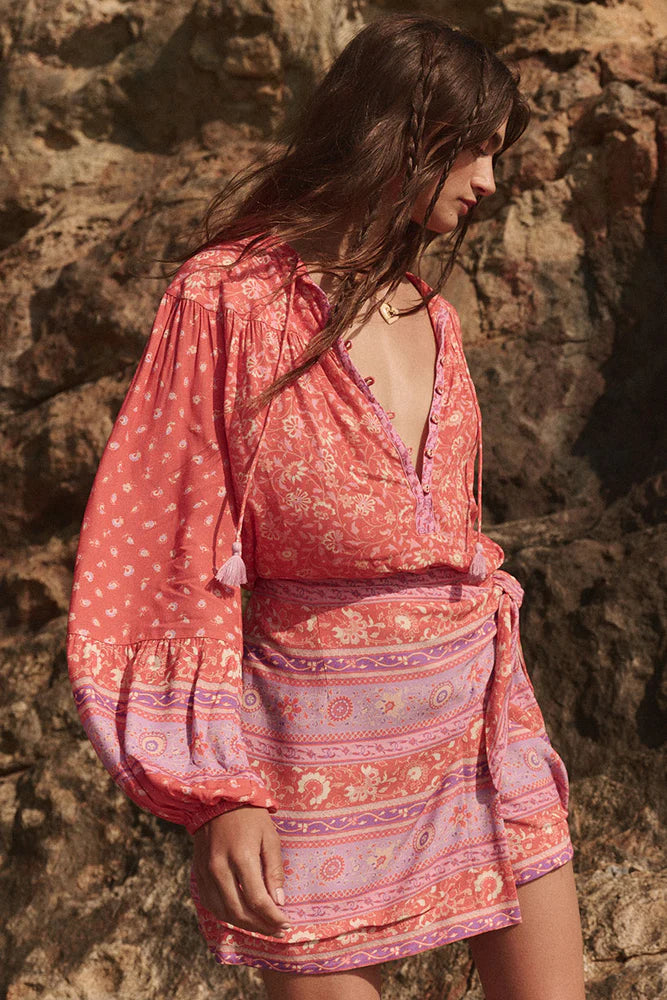 Elysian Collective Spell Sunshine Bandit Blouse Cayenne