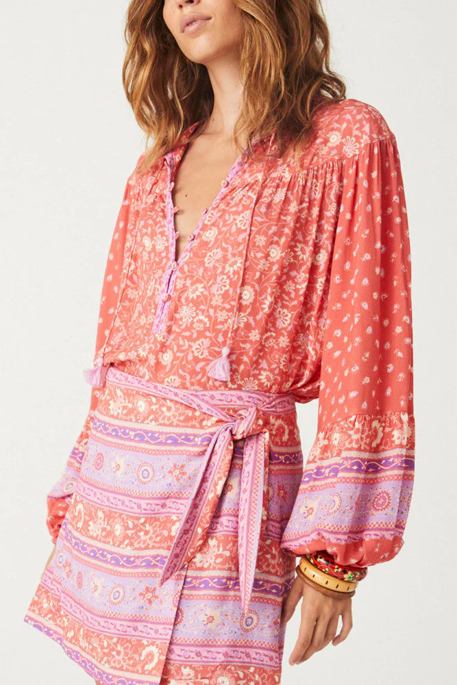 Elysian Collective Spell Sunshine Bandit Blouse Cayenne