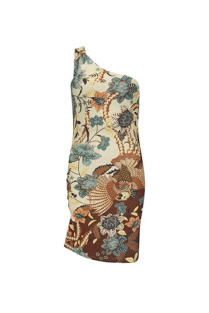 Elysian Collective Spell Volcano Goddess One Shoulder Mini Dress Coconut