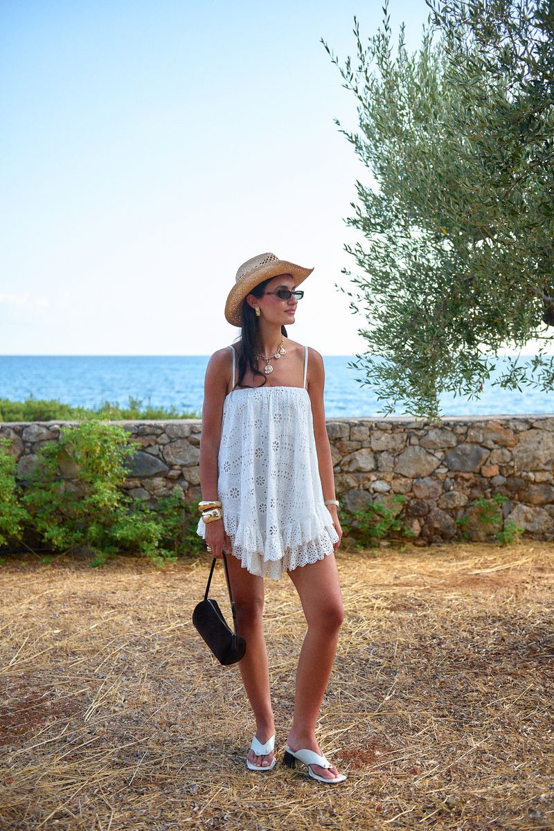 Elysian Collective Spell And The Gypsy Collective Yaya Lace Scarf Mini Dress Antique White