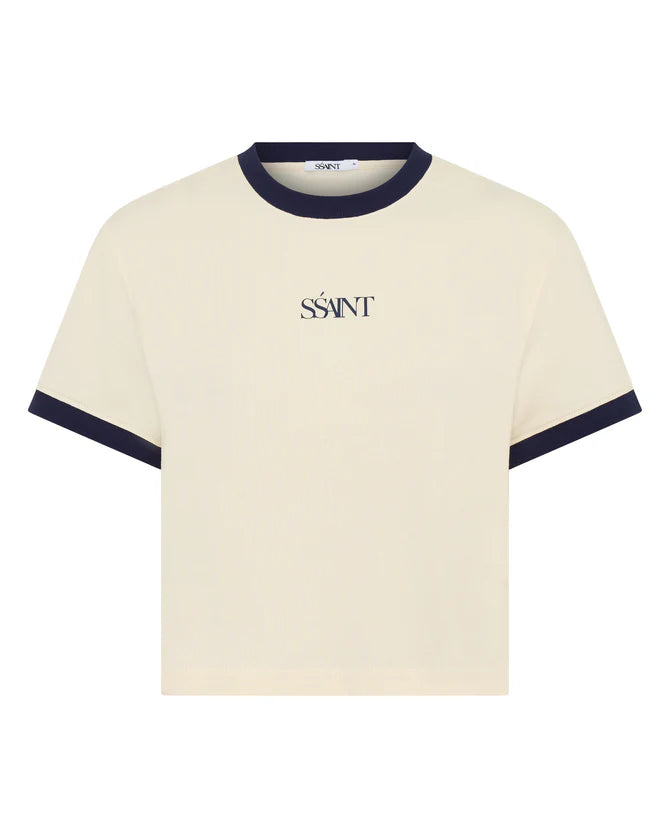 Elysian Collective Ssaint Logo Baby Tee Cream