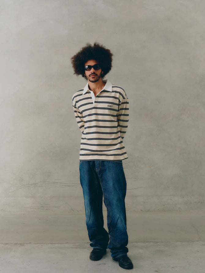 Elysian Collective Ssaint Ryder Rugby Polo Cream