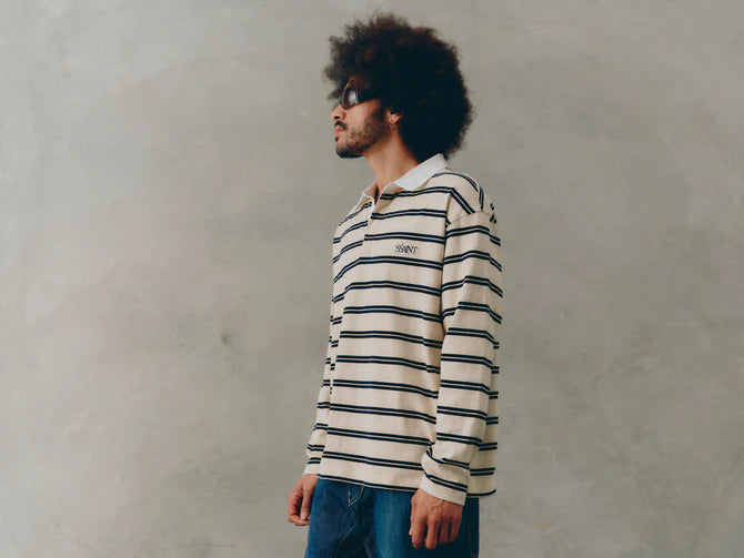 Elysian Collective Ssaint Ryder Rugby Polo Cream