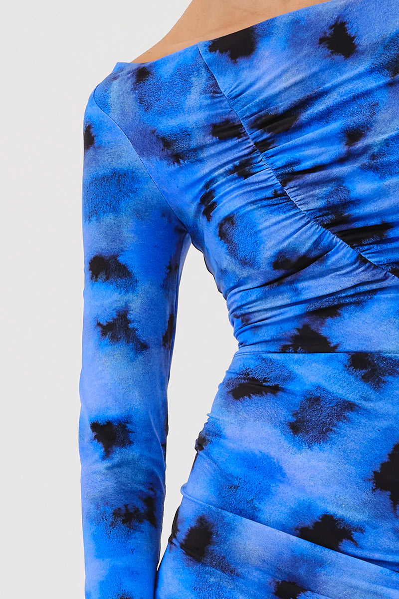 Elysian Collective Suboo Shibori Long Sleeve Off the Shoulder Top