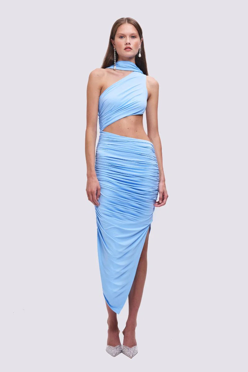 Elysian Collective Suboo Taylor Draped Maxi Dress Sky Blue