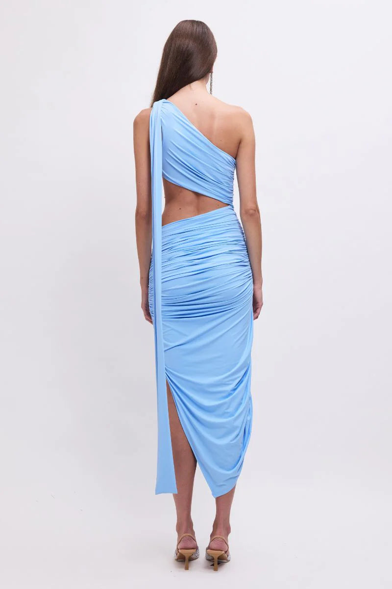Elysian Collective Suboo Taylor Draped Maxi Dress Sky Blue