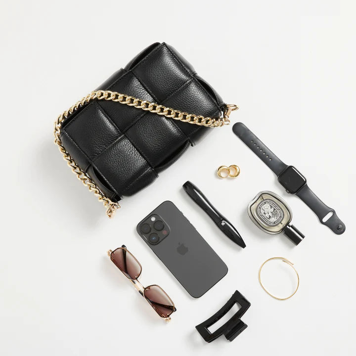 Elysian Collective Vestirsi Margot Leather Woven Bag Ivory