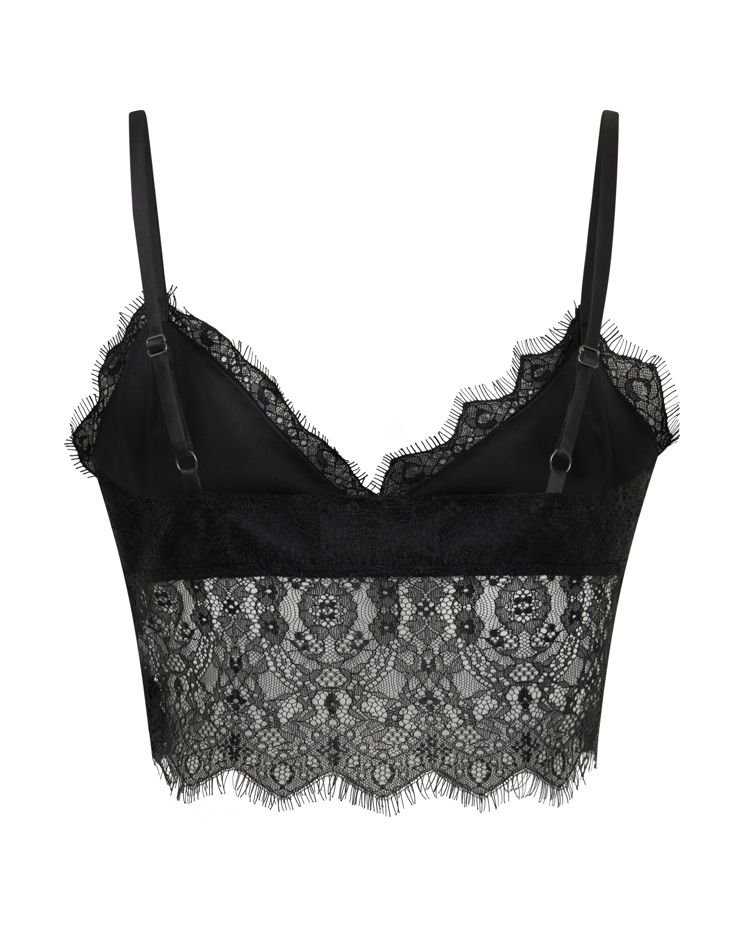 Elysian Collective Vintage Whisper Lace Bralette Top Black
