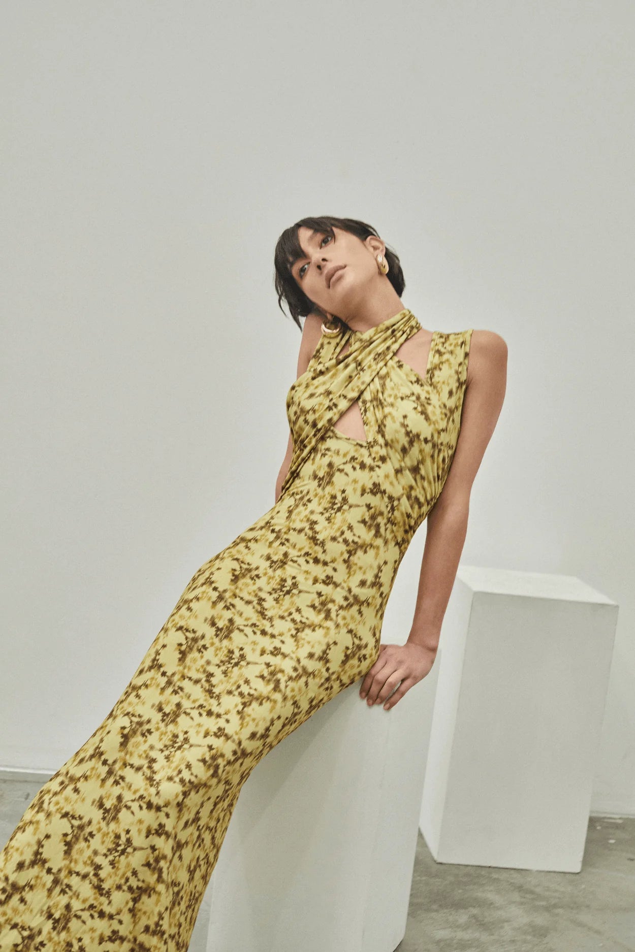 Elysian Collective Wisteria Wrap Neck Tank Dress