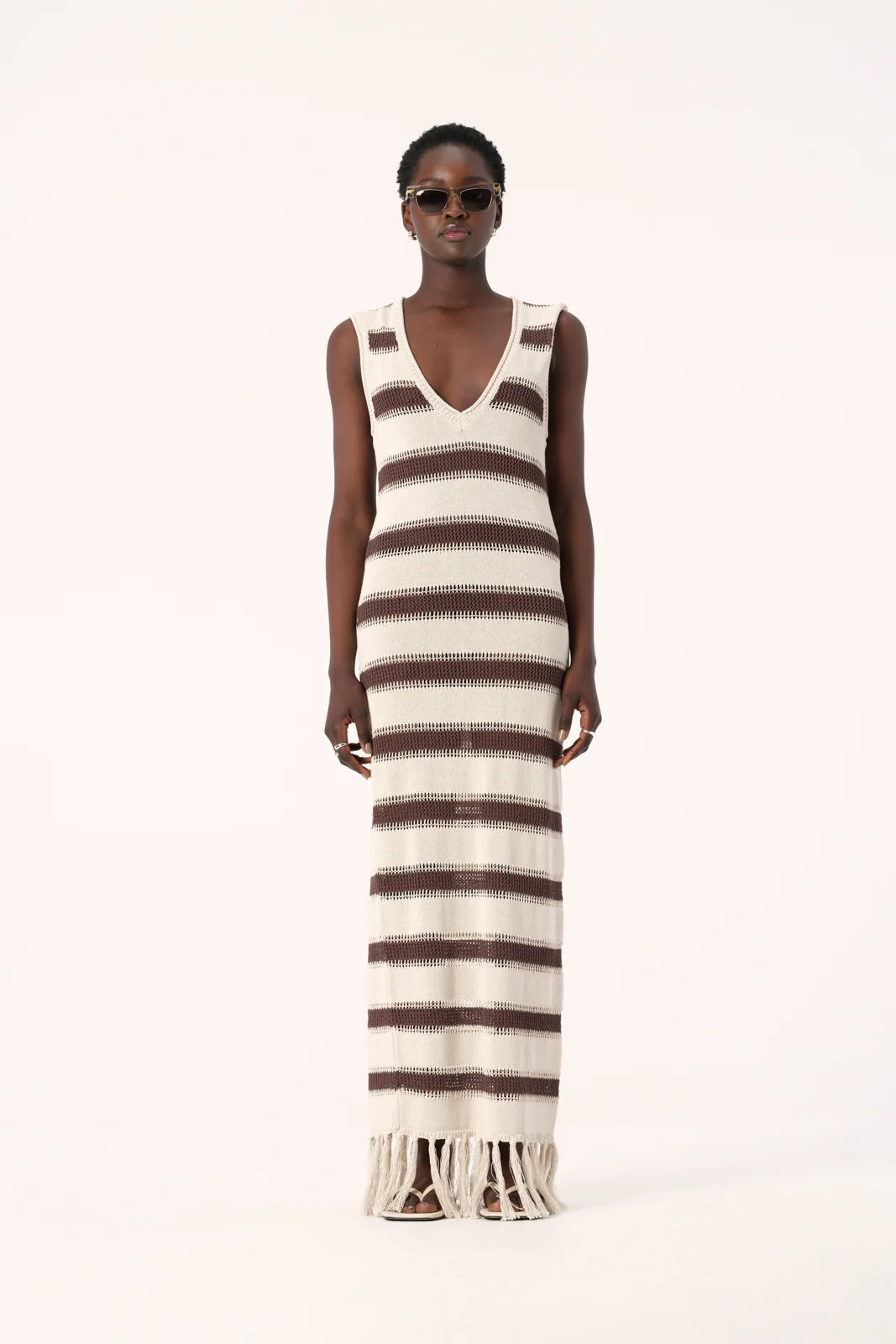 Elysian Collective - Elka Collective Sintra Knit Dress (Chocolate Ecru)