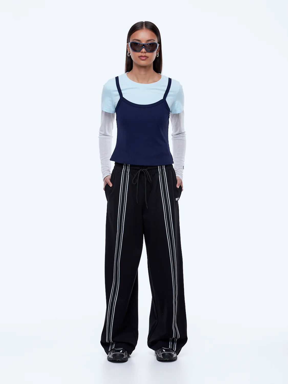 Elysian Collective Ena Pelly Charlie Relaxe Stripe Pant Black