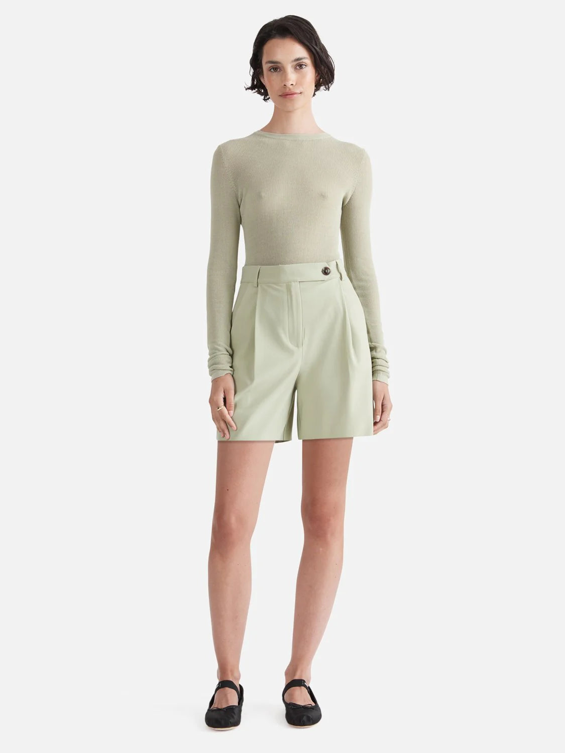 Elysian Collective Ena Pelly Jade Tailored Bermuda Short Sage