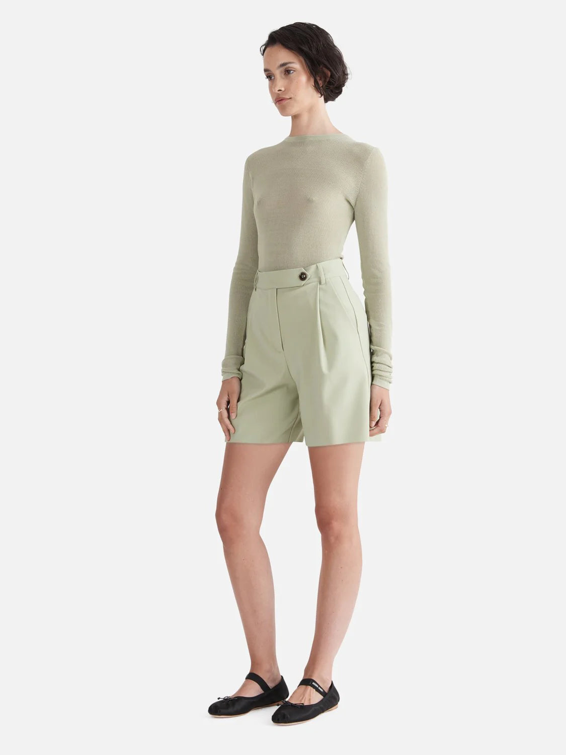 Elysian Collective Ena Pelly Jade Tailored Bermuda Short Sage