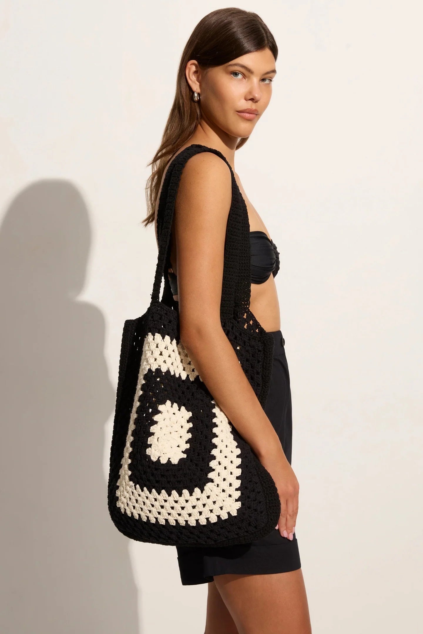 Elysian Collective Faithfull Ostia Crochet Bag Black/Off White
